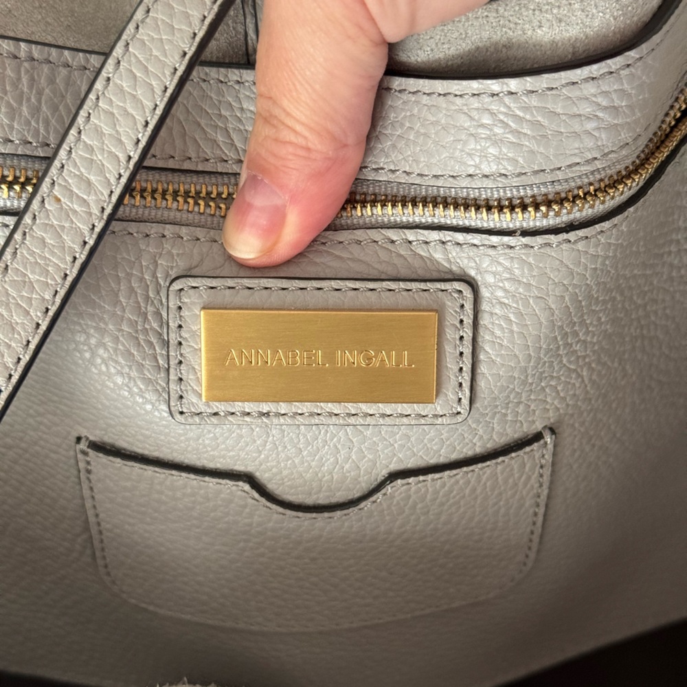 Annabel Ingall Leather Large Isabella Tote in light gray Leather Shoulder bag - Picture 8 of 10